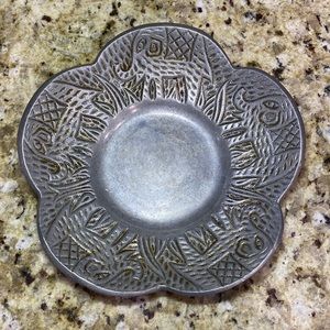 Hand tooled elephant trinket or candy dish